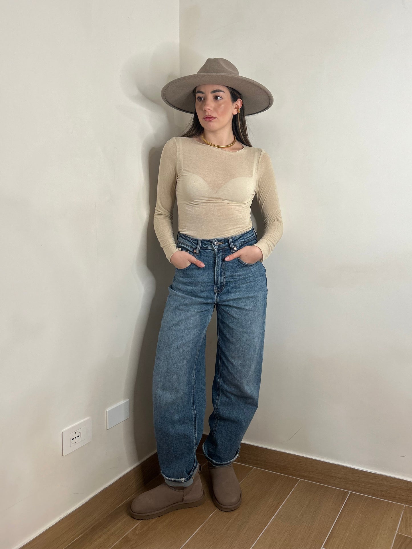 Maglia cashmere panna