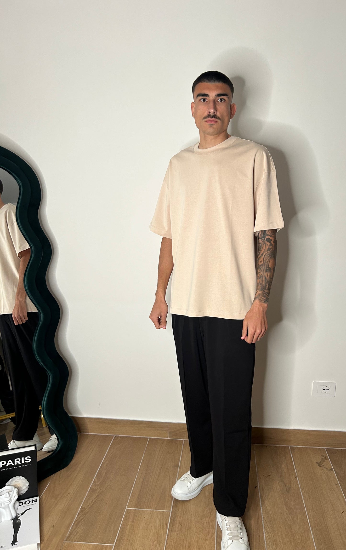 T-shirt basic over beige/