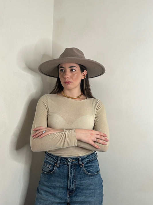 Maglia cashmere panna