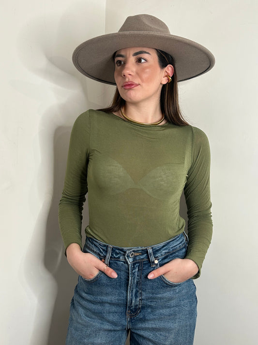 Maglia cashmere verde