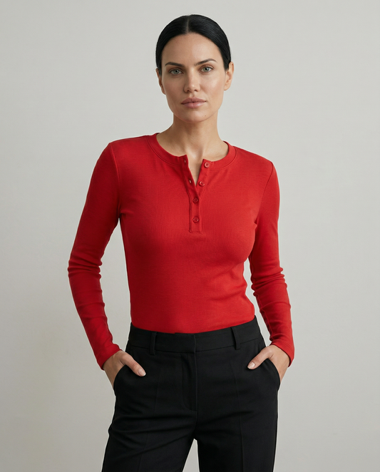 Maglia a costine con bottoni