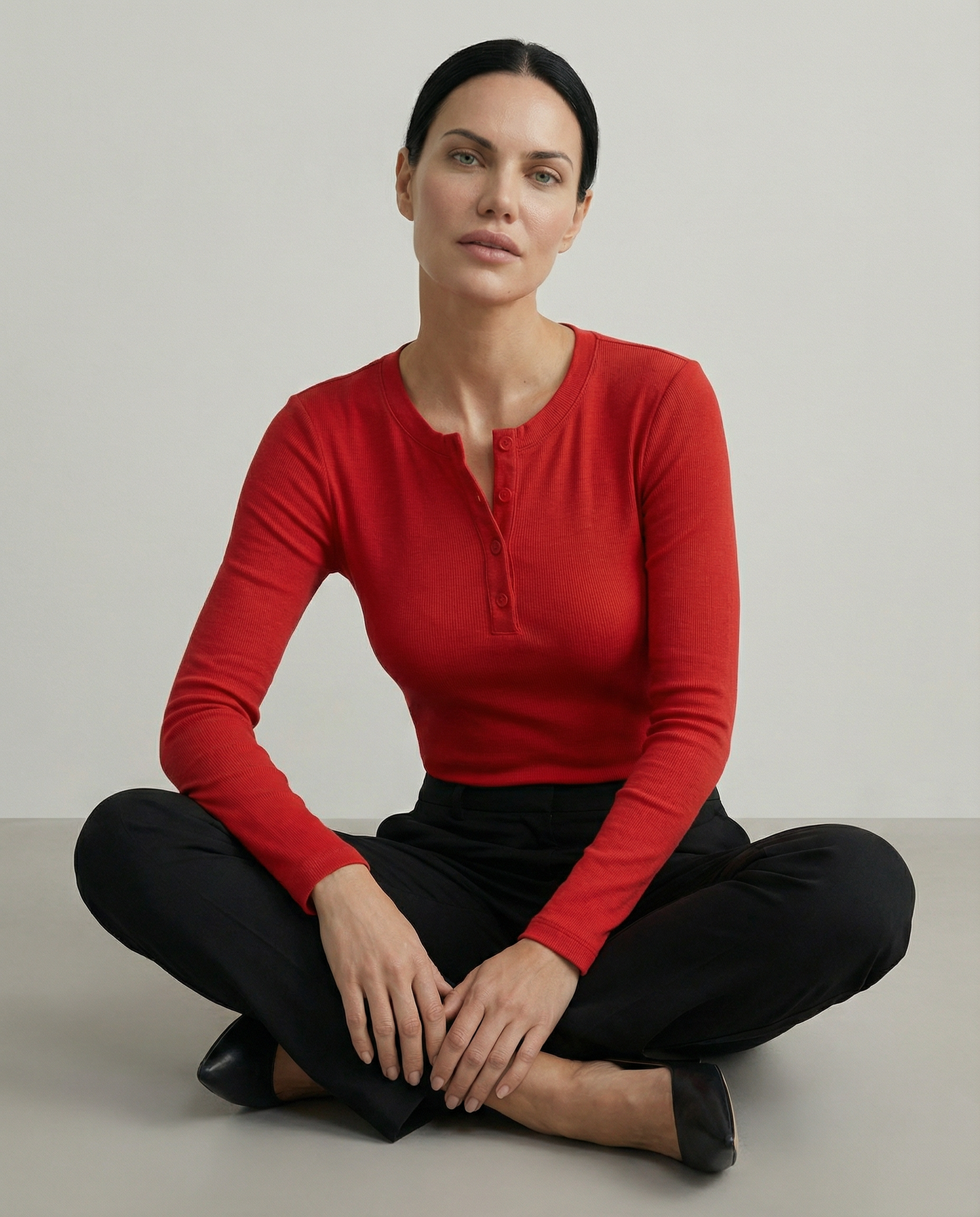 Maglia a costine con bottoni